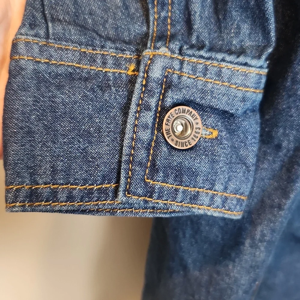Frye Button-Up Denim Mini Dress‎ Size XS - Picture 9 of 12
